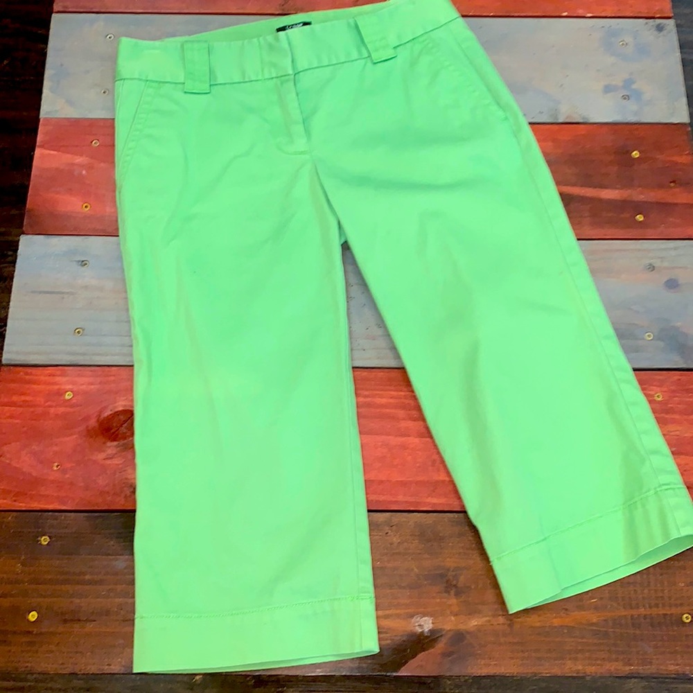 J. Crew Lime Green Crop Pants Size 2